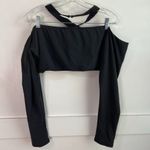 SKIMS NWOT  Onyx Black Fits Everybody Wrap Long Sleeve Super Cropped Top Photo 5