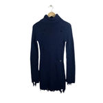 Lovers + Friends NWOT  Keeney Distressed Sweater Dress in Navy Blue Size S Photo 3