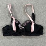 Adore Me Underwire Balconette Bra Sz 34B Black/Pink Lace Padded Photo 6
