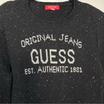 Guess Original Jeans Black White Speckled Crewneck Pullover Sweater Logo Graphic Photo 1