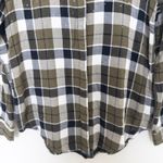 Zara Womens Shirt Size S Green Plaid Flannel Long Sleeve Beaded Grunge Indie Y2K Photo 2
