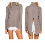 Free People Womens Cowl Neck Split Back Top Size Medium Brown Photo 1