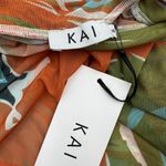 Kai Collective Gaia Mini Dress Printed Mesh Turtleneck Orange Photo 2