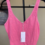 Reformation  pink crop top tank ribbed size L‎ NWT Photo 0