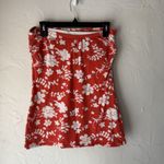 Vanity Y2k Hawaiian Large Red White Floral Strapless Tube Top‎ Beach Summer Photo 5