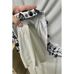 ECI  Woman Silver Shimmer Short Sleeve Blouse with Black Beaded Trim - Size 20 Photo 5