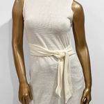 Venus  Women's Cream Sleeveless Tie Waist Tunic Sweater Turtleneck Top Size S Photo 0