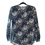 A. Jesdani Blue and White Floral Paisley Y2K Print Long Sleeve Tunic Top Size M Size M Photo 3