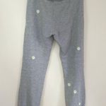 Sundry Grey White Embroidered Daisy Floral Drawstring Sweatpant Joggers Photo 9