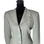Vintage Bicci Florine Watcher Blazer Womens 4 Wool Mother Of Pearl Buttons Green Photo 3