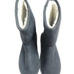 Women's Grey Warm Faux Suede Fur Lined Mid Photo 2