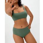 Everlane  The Square Neck Bikini Top in Green L NWT Photo 3