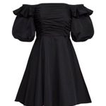 Prabal Gurung Poplin Puffy Sleeve Off Shoulder A-line Whimsgoth Coquette ruched Overlay pleated draped Cocktail Party Wedding guest Prom Evening Photo 0