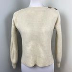 Madewell  Cream Boatneck Button Shoulder Ballon Sleeve Wool Sweater XS Photo 0