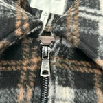 Avec Les Filles  Plaid Zip Front Jacket Black/Gray/Brown Plaid Sz M Photo 11