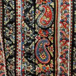 COTTON DAISY Paisley Print Blouse Top Sz L Elastic Waist Buttons Multicolor NEW Black Size L Photo 4