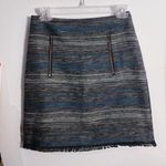 Loft blue pencil skirt with frayed edges Photo 0