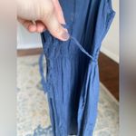 S.R. Fashion Cotton Midi Dress Eyelet Embroidered Ethereal Coquette Parisian Blue Size L Photo 4