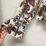 fanco women's vneck floral long sleeve tie front Crop top size small bell Sleeve Photo 2