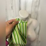 Green & White Striped Halter Crop Top – Tie Back – Size S NWT Photo 3