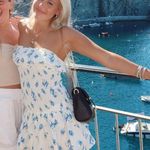 Beginning Boutique Mini Floral Strapless Dress Photo 0