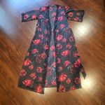 INC International Concepts Black and Red Floral Robe Photo 0