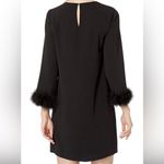NWT CeCe Long Sleeve Moss Crepe Dress With Feather Cuff Black Size 2 Photo 2