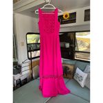 Gianni Bini  Women's Size 4 Hot Pink Maxi Dress Lattice Back Photo 1