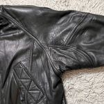 Vintage Leather Coat Jacket Black 80’s 90’s L Large M Medium Photo 4