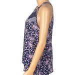 Skies Are Blue  navy and pink abstract floral tank top w/lace detail. Small. EUC Photo 4