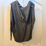 Athleta  Purana Wrap Sweatshirt in heather gray. Photo 1