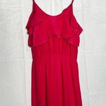 Rebecca Taylor Pink Silk Sequin Ruffle Spaghetti Strap Sleeveless Mini Dress 0 Photo 1
