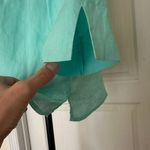 CHOiES Vtg Choices Women’s Linen Teal Blue 3/4 Sleeve Button Front Blouse Top, Sz M Photo 3