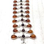 Sterling Silver Baltic Amber,  lace bracelet, 22.2g Photo 3