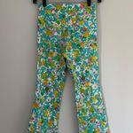 ZARA Floral Printed Linen Blend Mini Flare Trousers Photo 7