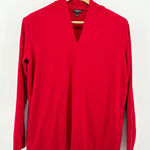 Talbots  Woman Red V Neck Long Sleeve Top Size X Casual Basic Everyday Stretch Photo 0