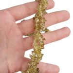 Yellow Amber Color Glass Chip Beaded Twisted Oval Gold Metallic Necklace Photo 8