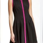 Betsey Johnson  black and hot pink zip up sleeveless dress Sz 14 Photo 0