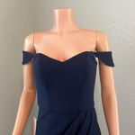 BHLDN  NEW Chiffon ROSSI CREPE Maxi Dress Bridesmaid SIZE 6 DARK BLUE FORMAL NWT Photo 9