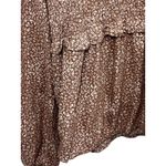 EXPRESS Babydoll Top Women's Brown Floral Smocked Y2K Urban Romantics Small Romantic Photo 4