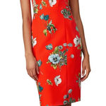 Black Halo  Jodee Red Floral Sheath Dress Women’s Sz 18 Short Sleeve‎ Knee Length Photo 0