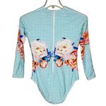 6 Shore Road  Swim Suit Womens Large Blue White Sweel‎ Surfsuit Peony Gingham Photo 1