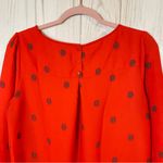 Maeve  Anthropologie Rila Bordered 3/4-Sleeve Top in Red Motif, Size 10 Photo 6