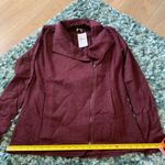 H by Bordeaux Moto Fleece Jacket Blazer Zip S Heather Sherry Photo 2