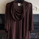 Double Zero  Top Comfy Dolman Batwing Sleeve Womens Fits M L Flowy Brown Shirt Photo 3