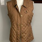 Peter Millar Quilted Vest Brown Rainbow Plaid lining Womens Size Medium Photo 0