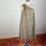 Badgley Mischka  x Cache One Shoulder Gold Dress Photo 1