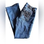 Miss Me Denim Crystal Boot Cut Jeans 28 EUC Med Wash Low Rise Western JW5892B2U Photo 2