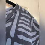 Orvis  Crew Neck Short Sleeve Geometric Pattern Blue Tee Shirt Dress Size L Photo 4