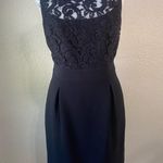 White House | Black Market WHBM black dress with lace‎ detail. Photo 0